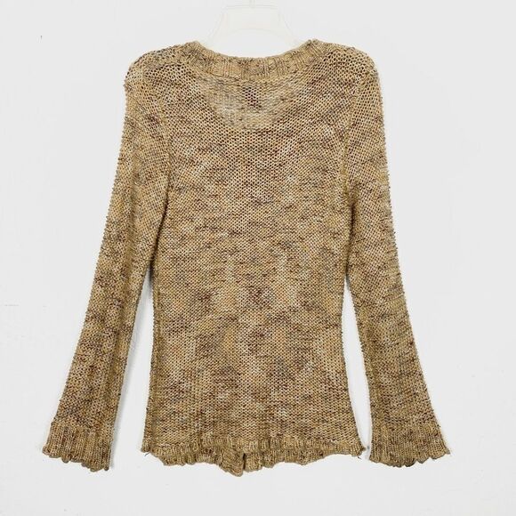 BCBGMaxazria Tan & Brown Chunky Knit Cardigan Sweater - Picture 2 of 4